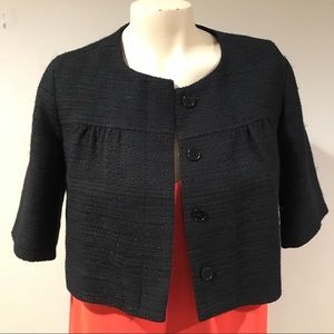 Theory Cropped Tweed Jacket Black Size S Preowned